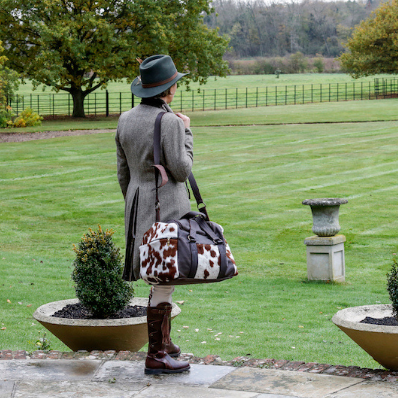 Zulucow cowhide weekend bag, travel bag, holdall, leather bag, ethical, sustainable, artisan made, slow fashion