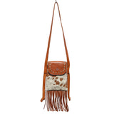 Cowhide Mini Bag with Fringe
