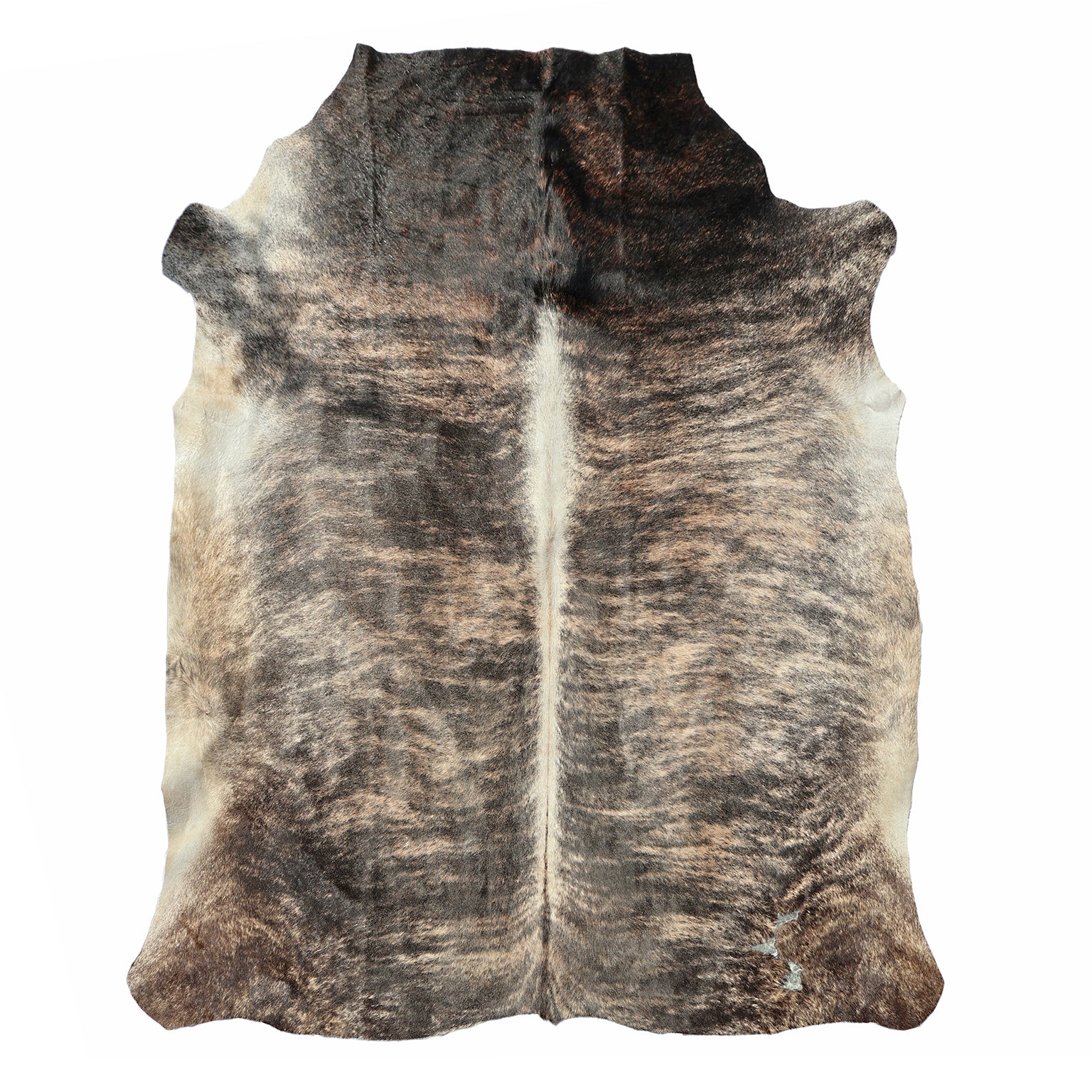 Brown and white Nguni cowhide rug