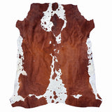 Brown and white Nguni cowhide rug