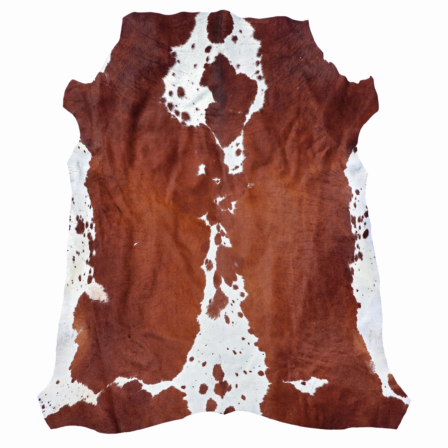 Brown and white Nguni cowhide rug