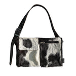 Zulucow funky, cowhide belt bag worn on your waist or crossbody, handsfree hair-on hide bag