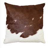 Brown and White Cowhide Cushions