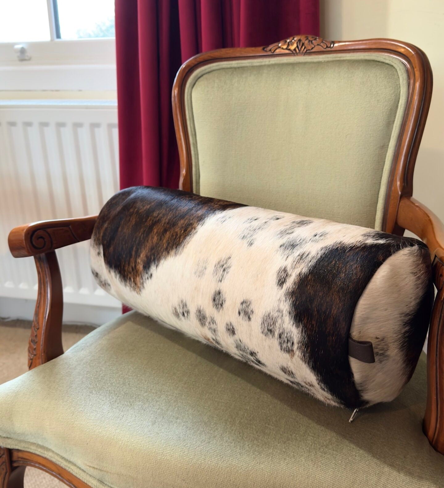 Brown and White Cowhide Cushions
