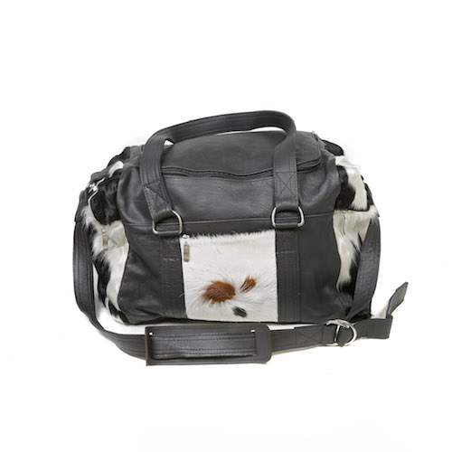 cowhide duffle bag