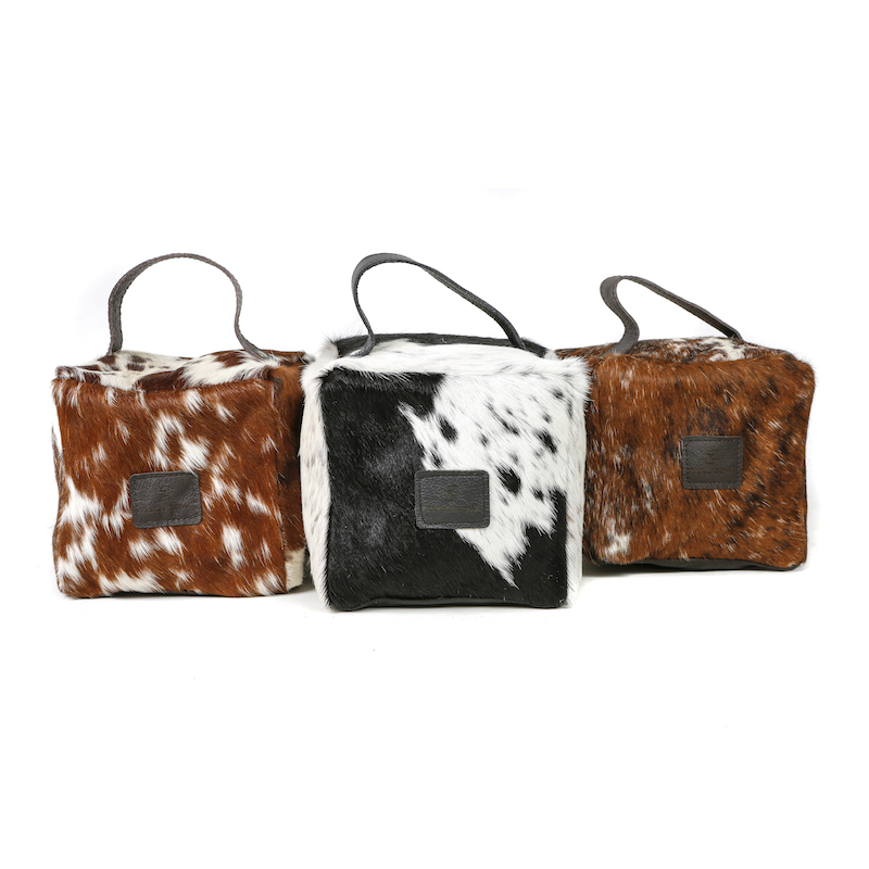 Zulucow Nguni cowhide doorstops, home decor, interiors, christmas gifts