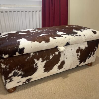 Handmade cowhide ottoman and footstool