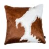 Zulucow Nguni cowhide cushion brown and white scatter cushions home accessories soft furnishings interiors home, sustainable, ethical, handmade, animal print cushion, fur cushions, pillows, faux fur cushion