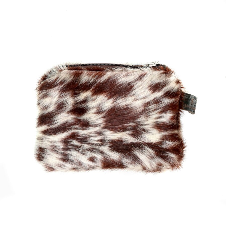 leather, cowhide purse, brown and white, accessories, sustainable, ethically-made, unique gifts, stocking fillers