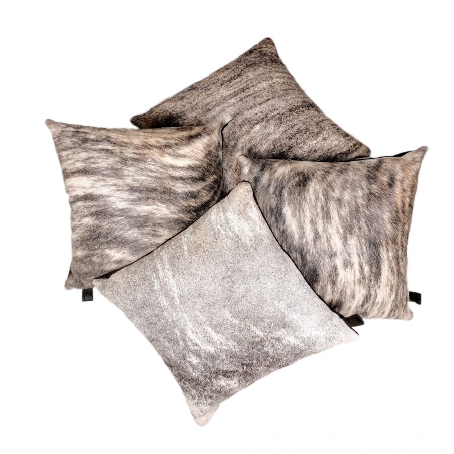 Zulucow Nguni cowhide grey and white cushion, scatter cushions home accessories soft furnishings interiors home, sustainable, ethical, handmade