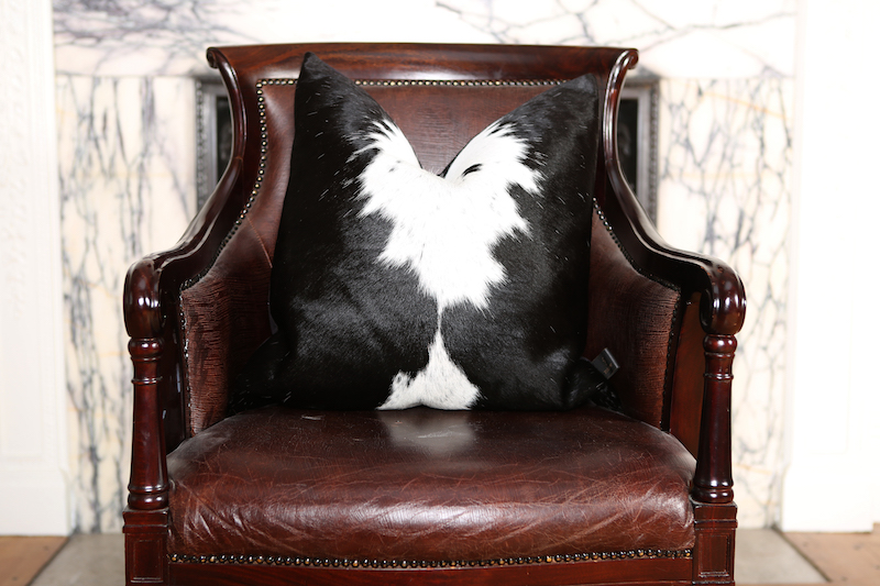 Black and Whire Cowhide Cushion to decorate your home office