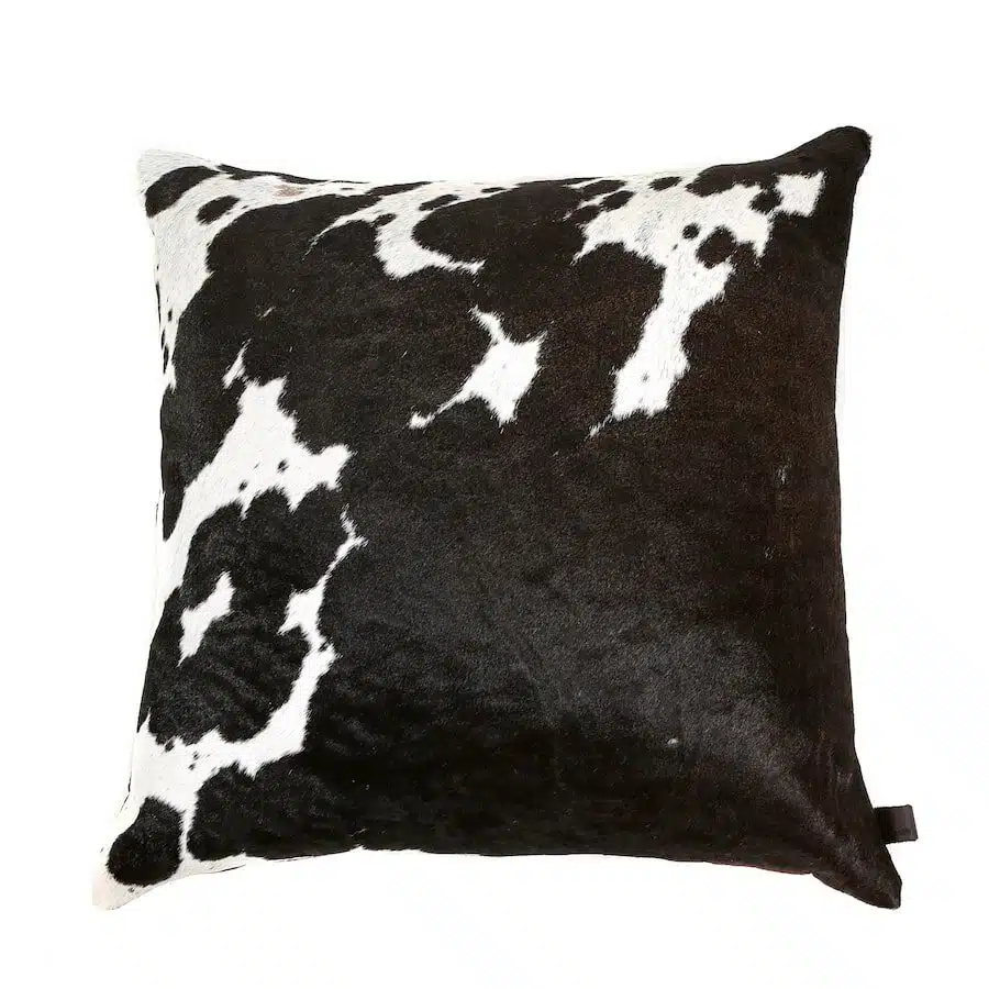 Zulucow Nguni cowhide cushion brown and white scatter cushions home accessories soft furnishings interiors home, sustainable, ethical, handmade, animal print cushion, fur cushions, pillows, faux fur cushion