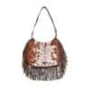 Cowhide bag, fringe bag, cowhide purse, sustainable bag, ethically made bag