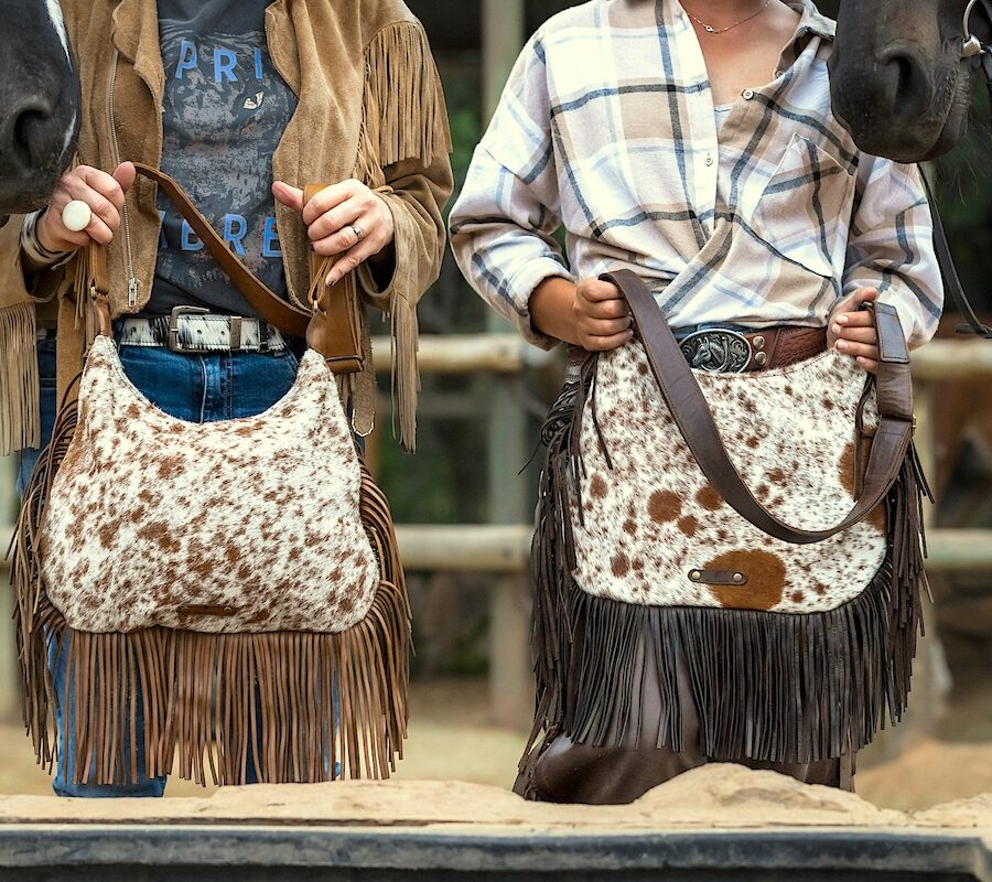 Boho fringe bag by Zulucow – cowhide shoulder bag with western and festival vibes