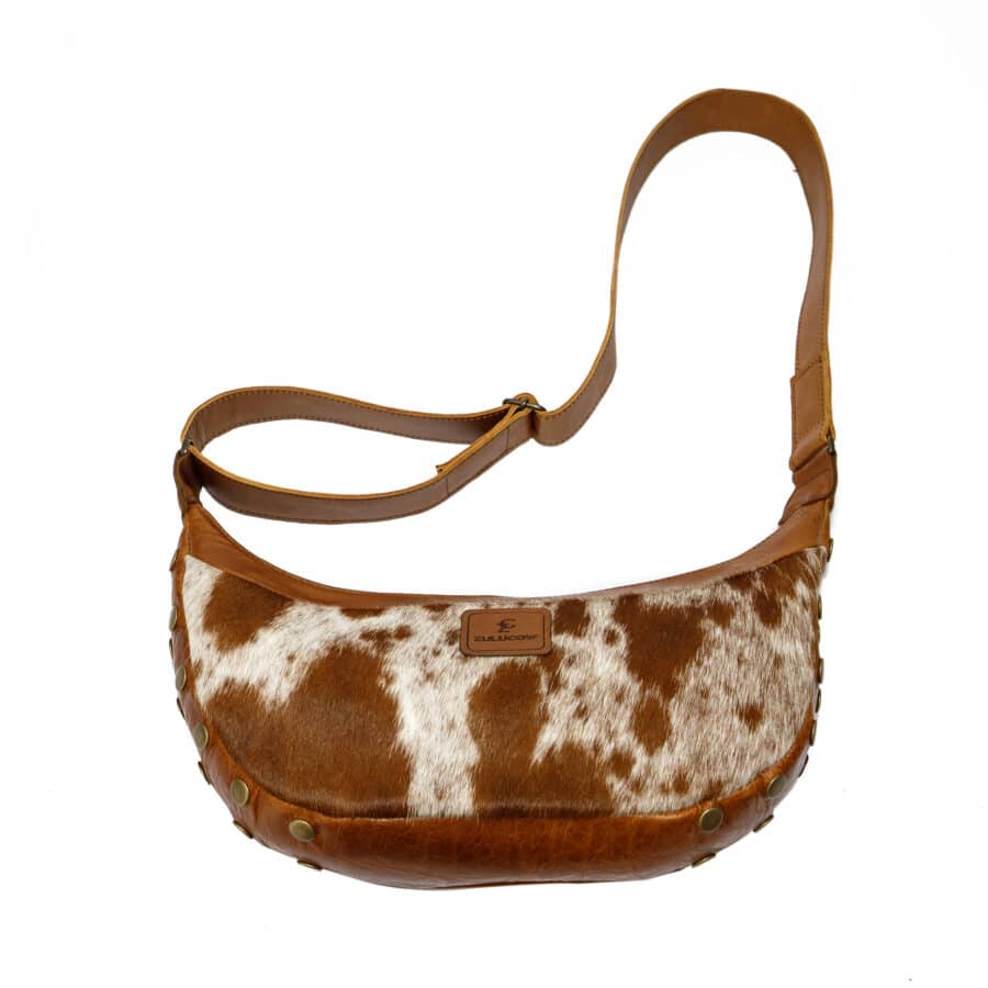 cowhide bag, leather bag, sling bag, cowhide purse, natural leather, handmade bag, tan leather, artisan-made bag