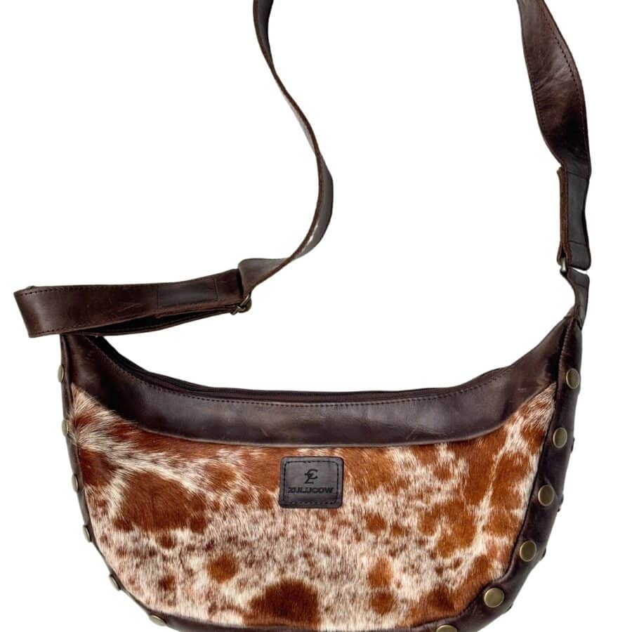 cowhide bag, leather bag, sling bag, cowhide purse, natural leather, handmade bag, tan leather, artisan-made bag