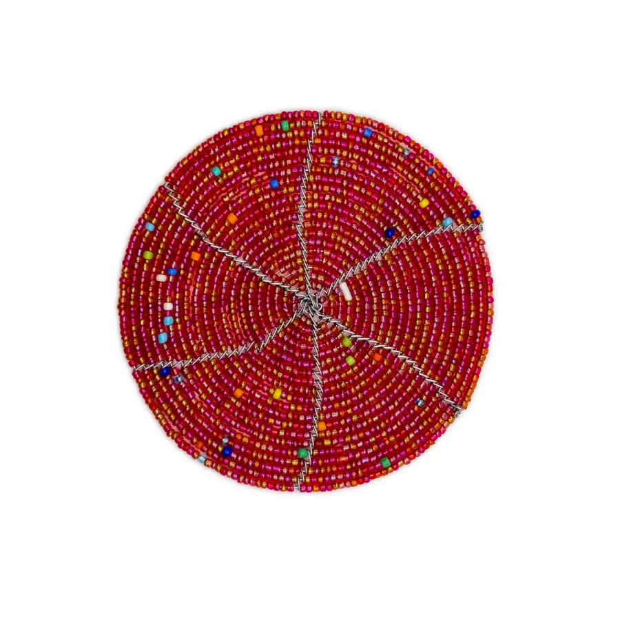 Kenyan beaded drinks coaster