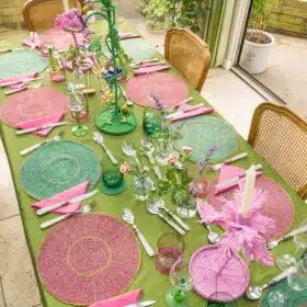 handmade beaded candlestick holders, beaded tablemats