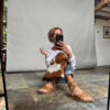 Sustainable cowhide messenger bag worn crossbody – Zulucow style