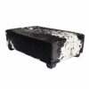 Black and white Nguni cowhide ottoman