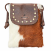 Real cowhide Mini Phone Bag with unique Nguni markings, artisan-made Nguni leather phone bag